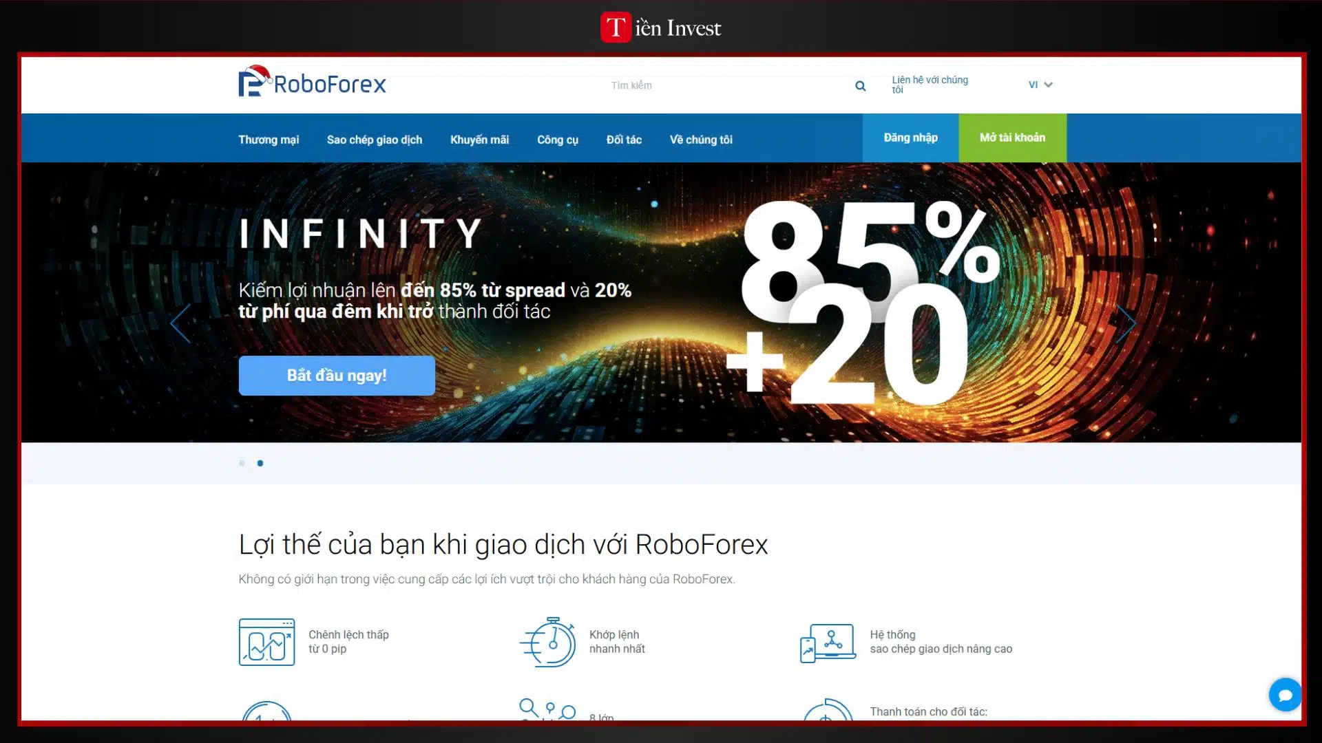 trang web RoboForex
