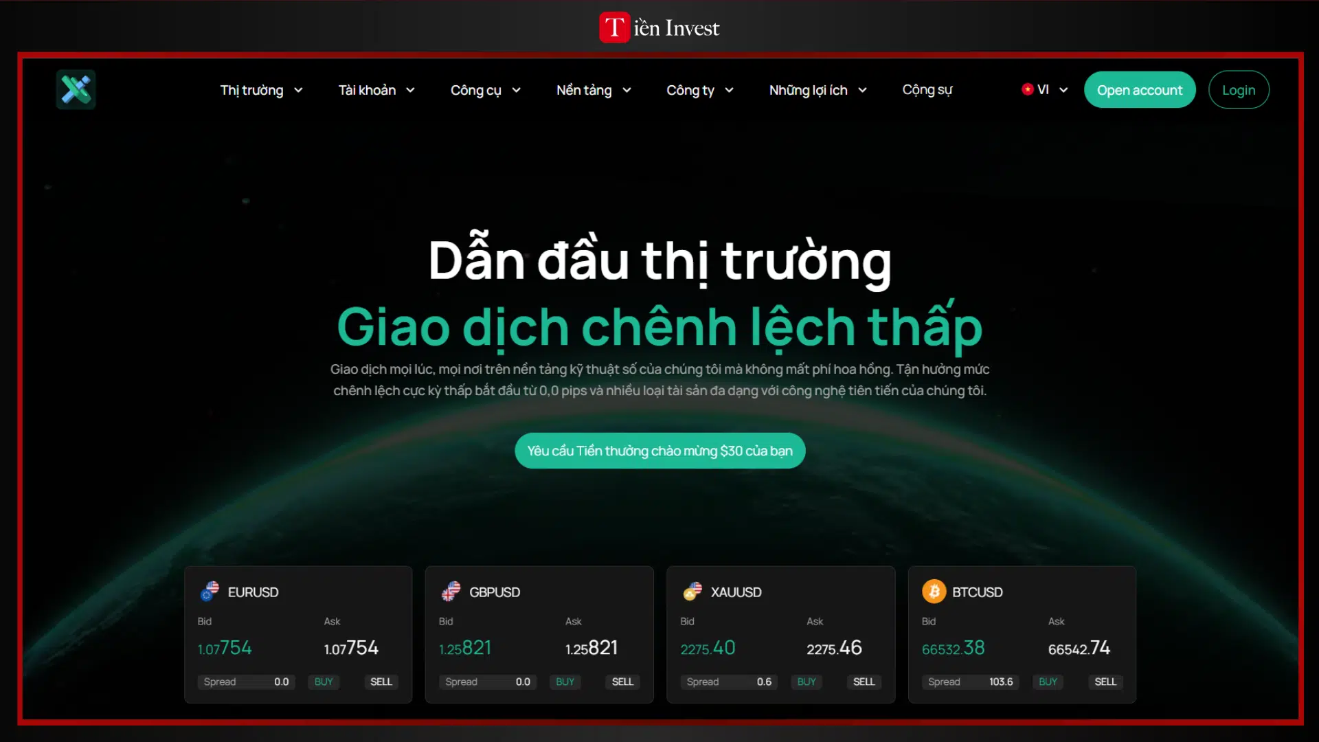 trang web sàn giao dịch IUX tiếng Việt