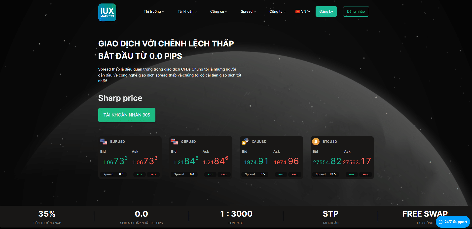 sàn Forex bonus tiền thưởng