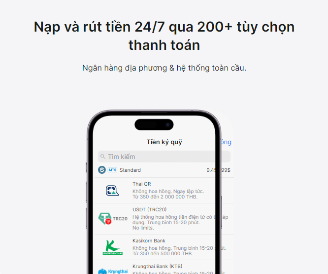 sàn forex nạp rút tiền nhanh