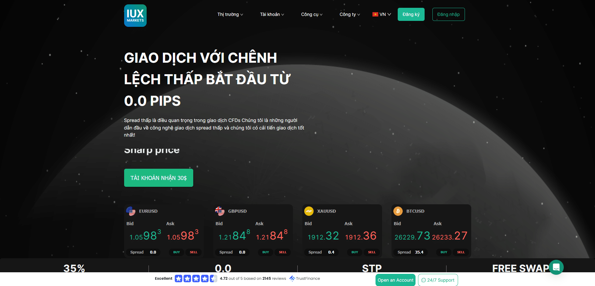 sàn forex nạp rút tiền nhanh