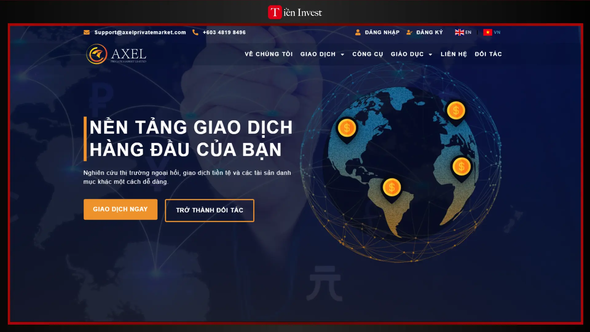 trang web Axel Private Market