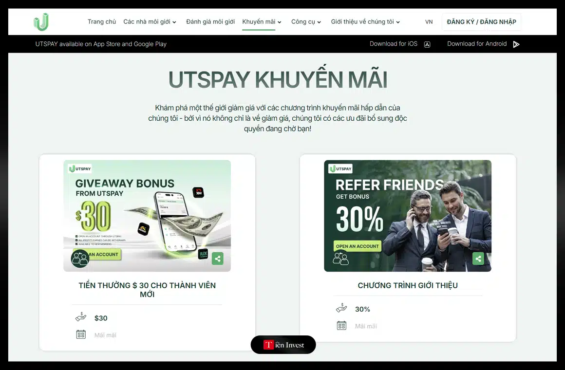 Các chương trình ưu đãi độc quyền tại UTSPAY