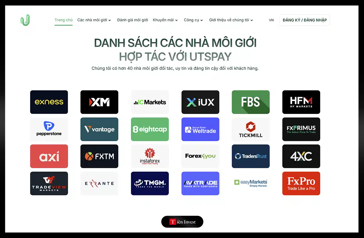 Các sàn giao dịch đối tác của UTSPAY