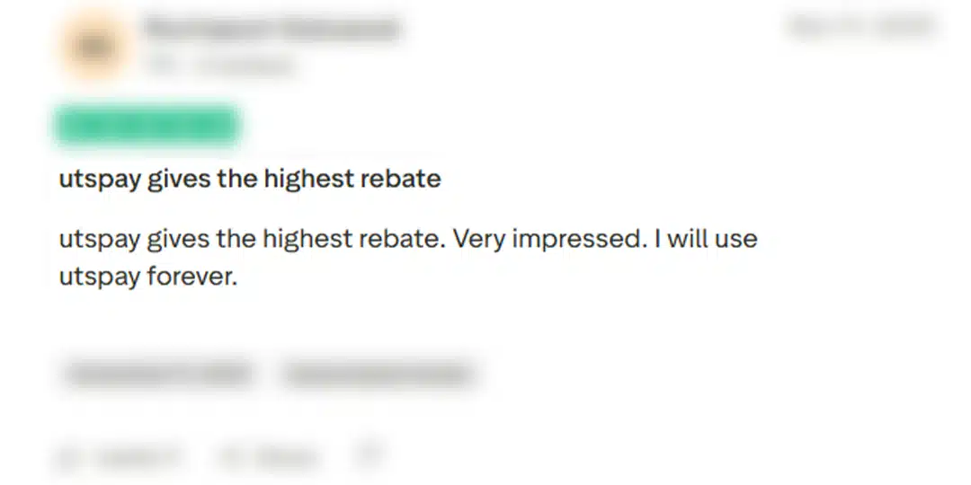 Nền tảng UTSPAY - Đánh giá từ người dùng 2
